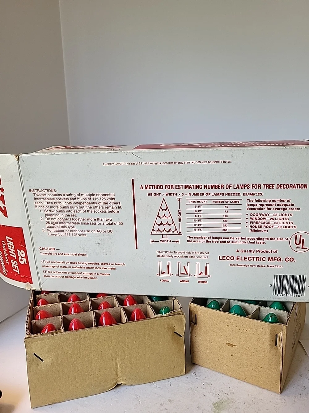 Vintage Ritz 25-Light Outdoor Christmas Bulb Set  Red & Green Bulbs Only No Cord